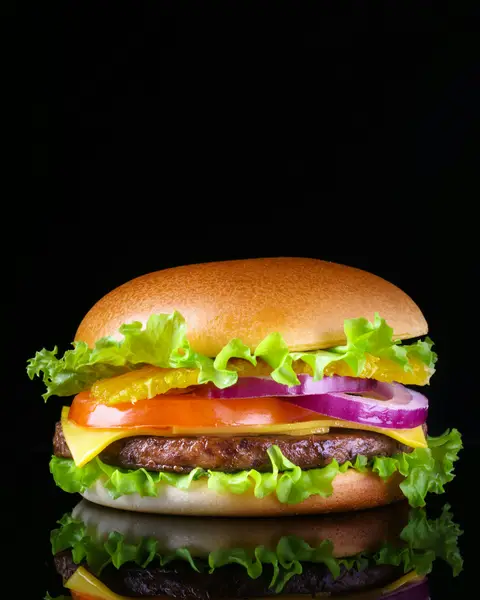 Vegetarian burger with lettuce and tomato